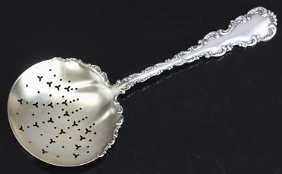 ANTIGUA CUCHARA DE TOMATE LOUIS XV de plata de ley Whiting oro perforado sin mono rls65 Foto 1 de 4