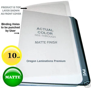 500 MATTE 10 Mil Clear Report Covers 8-1/2 x 11 Plastic Binding Sheets unpunched - Picture 1 of 5