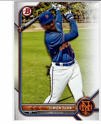 Simon Juan New York Mets 2022 Bowman Draft - Image 1 of 3