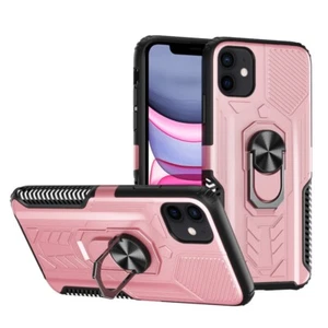 AQUA Strong Magnetic Ring Stand Hybrid Case Cover Rose Gold For iPhone 11 - Picture 1 of 3