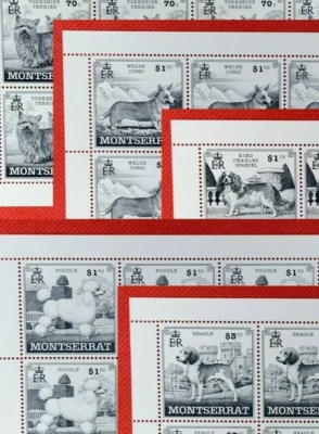 Montserrat 989-993 MNH Dog Breeds miniature sheets CV $153 Zayix Stamps 0209AM25 - Image 1 of 4