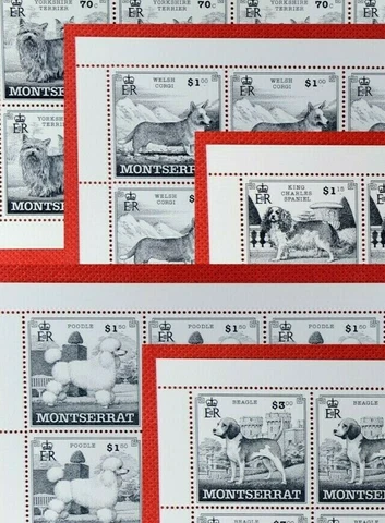 ZAYIX - 1999 Montserrat 989-993 MNH miniature sheets set - Dogs Cover