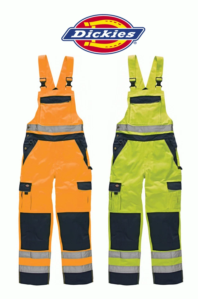 Dickies Industry Hi Viz Heavy Work Dungaree Overalls Bib Brace Trousers SA30045 - Image 1 of 1