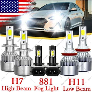 For Hyundai Elantra 2013-2018 Kit H7 H11 LED Headlight 881 Fog Light Combo Bulbs - Bild 1 von 8
