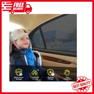 Car Window Sun Shades 2 Pack Large Mesh Covers Rear Side Protection42"X23"	Black - Picture 1 of 7