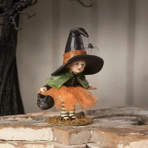Bethany Lowe Little Lavinia Witch w/ Spider Figurine ~~ Halloween Must-Have - Picture 1 of 2