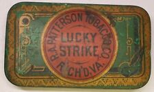 Vintage Lucky Strike R.A. Patterson Tobacco Co. Tin Cut Plug Hinged With Sticker