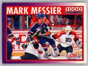 1991-92 Score American #373 Mark Messier Edmonton Oilers NHL Hockey Card - Picture 1 of 2
