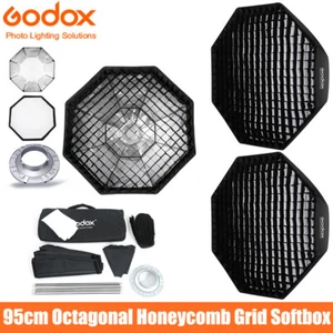EE. UU. 2X Godox 95 cm Octagonal Paraguas Softbox Rejilla Panal Bowens Montaje Softbox - Imagen 1 de 21
