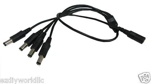 Power Splitter CCTV Security System Camera DC 1 Female to 4 Male Adapter Cable - Picture 1 of 2