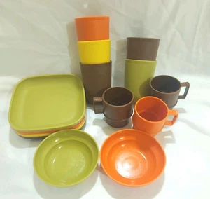 Vintage 70er Jahre 14 Teile Tupperware Spielzeug Mini Serve It Kinder Spiel Geschirr Set - Bild 1 von 15