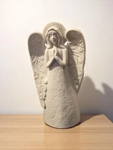Hallmark Porcelain Praying Angel Figurine Ivory White 8" Tall by 3.5" Wide - Afbeelding 1 van 11