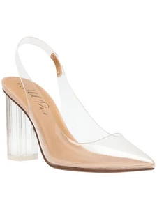 WILD PAIR Womens Beige Dharma Pointed Toe Block Heel Slip On Slingback 5 M - Picture 1 of 11