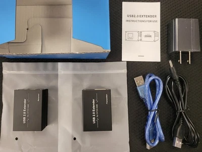 USB 2.0 Extender over Ethernet Transmitter & Receiver = 229.6 ft  rng, Free Ship - Image 1 of 4