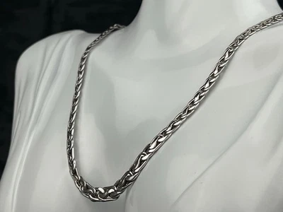 "Collar de cadena bizantina de oro blanco de 14K - pieza de por vida de oro macizo 17"" 11,6 g" Foto 1 de 4