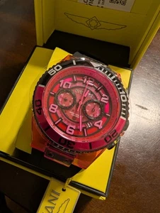 Invicta Speedway Pink Crimson new Analog Quartz 44379 Large Men Watch Box Paper - Picture 1 of 7