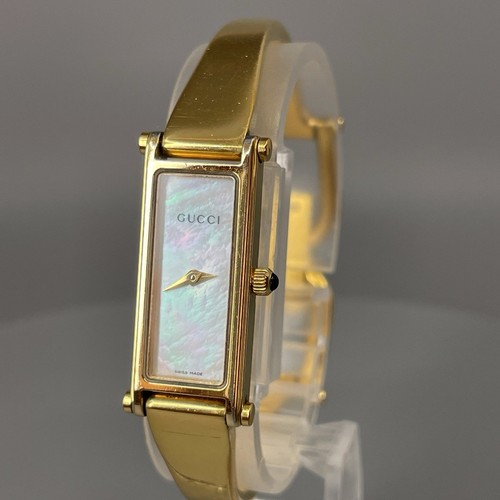 ▶️【Quasi Come Nuovo】 Orologio Donna GUCCI 1500L G Shell Bracciale Bianco Qz GIAPPONE