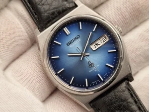 Seiko Type II Blue Dial Aug 1978 7546-7060 Vintage JDM Quartz Watch Kanji Rare - Picture 1 of 13