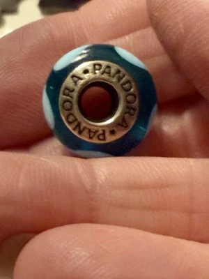Pandora Corazones Azules Cristal Murano Dije Foto 1 de 4