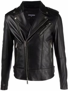 Men’s Leather Biker Jacket – Classic Motorcycle Style, Real Leather, Slim Fit - Picture 1 of 6