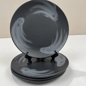 Neu Mesa Brasil Halloween Geist schwarz Salatteller 7,5" Hergestellt in Brasilien 4er Set - Bild 1 von 4