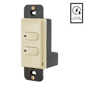 Hubbell DSM30I2P Ivory Low Voltage Momentary 2-Button Pilot Light Switch Control - Picture 1 of 2