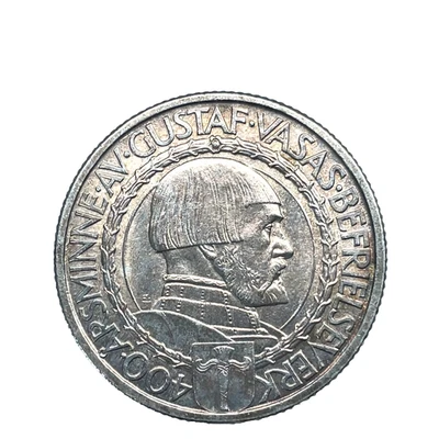 1921 W SWEDEN 2 Kronor Gustaf V 400th Anniversary of Political Liberty Silver #2 - Image 1 of 4