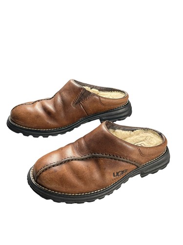 Mules slip on UGG Midtown da donna taglia US 5 EU 36 foderati in pelle marrone