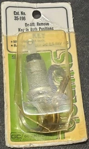 GC Electronics Key Lock Switch 2-Pos 35-196 15A/24VDC 2.8-48VAC 3/4"Mnt Hole NEW - Picture 1 of 1