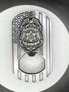 Milwaukee Police 1855 Flag Silver Bottle Opener Challenge Coin - Picture 1 of 3