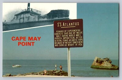 Postcard New Jersey Cape May Point Multiview SS Atlantus Chrome Unposted A680 - Image 1 of 2