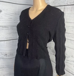 Vintage St. John Collection By Marie Strickjacke Jacke Gr. S Schwarz Strick Langarm - Bild 1 von 14