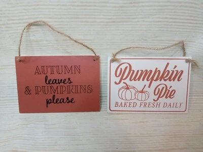 ¡Nuevo! Letrero de madera reversible "Pumpkin Pie - hojas de otoño por favor" otoño acción de gracias Foto 1 de 4