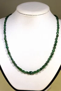 SMARAGD KETTE COLLIER 50,26ct. Classic Schmuck Edelstein Halskette Heilstein NEU - Bild 1 von 3