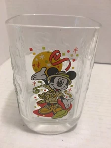McDonalds Walt Disney World 2000 Celebration Mickey Mouse Square Safari Glass - Picture 1 of 5