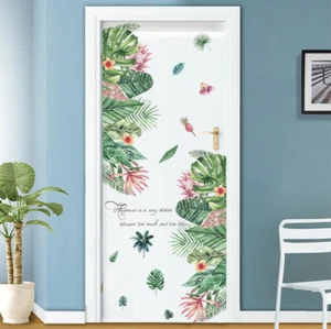 Tropical Plants Beautiful Foliage Leaves Nice Flowers Decor DIY Removable Decals - Picture 1 of 7