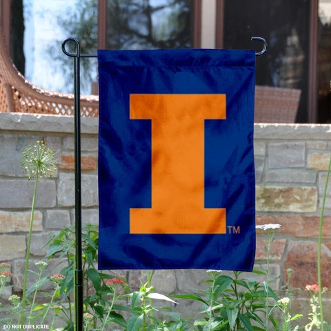 Illinois Fighting Illini Blue Garden Flag and Yard Banner Cover