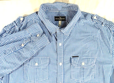 Marc Ecko Cut & Sew Men's Sz XL Blue White Check Shirt Cotton Pockets - Image 1 of 4