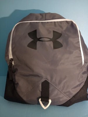 Mochila de cordão Under Armour UA inegável academia escola cinza e preta - Imagem 1 de 4