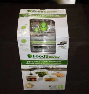 10 Pc FoodSaver Fresh Containers 3 & 5 Cup Set Vacuum Sealing System ~ NIB ~ UT4 - Picture 1 of 10
