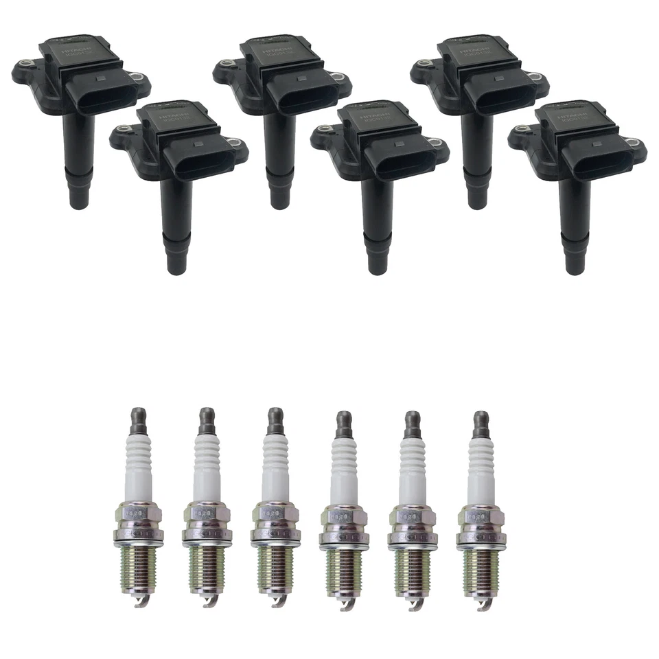 Kit de bujías Hitachi 6 bobinas de encendido 6 NGK Platinum para Audi A6 Quattro 2.8 V6 Foto 1 de 1
