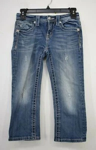 Miss Me Juniors Distressed Beaded Straight Leg Stretch Fit 5-Pocket Denim 16 - Picture 1 of 12
