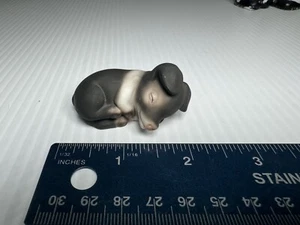 Small Porcelain Black And White Pig ~2” - Picture 1 of 5