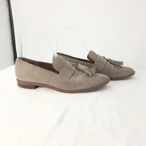 Franco Sarto Womens Loafer Havea Suede Tassel Flat Shoes Grey / Tan Sz 6M - Picture 1 of 13