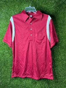 Vintage Hilton Bowling Polo Shirt Size 38 Made In USA Red White Rare - Picture 1 of 10