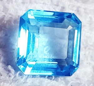Aquamarine Loose Gemstone 12.00 Ct Certified Octagon Shape - Picture 1 of 6