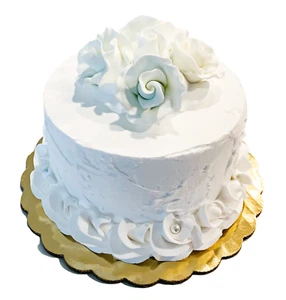 DECIKAKES Pastel de Boda Falso Comida Artificial Blanco Boda Pastel de Rosa - Imagen 1 de 7
