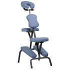 Portable Massage Chair PU Leather Pad Travel Tattoo Spa Salon Chair Black/Blue