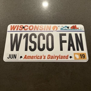 Wisconsin UW Badgers Novelty Plastic License Plate W1SCO FAN Decoration Only - Picture 1 of 3