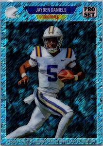 Jayden Daniels 2024 Foglia Collettiva Promo Blu Shimmer 89B-3 - Foto 1 di 2
